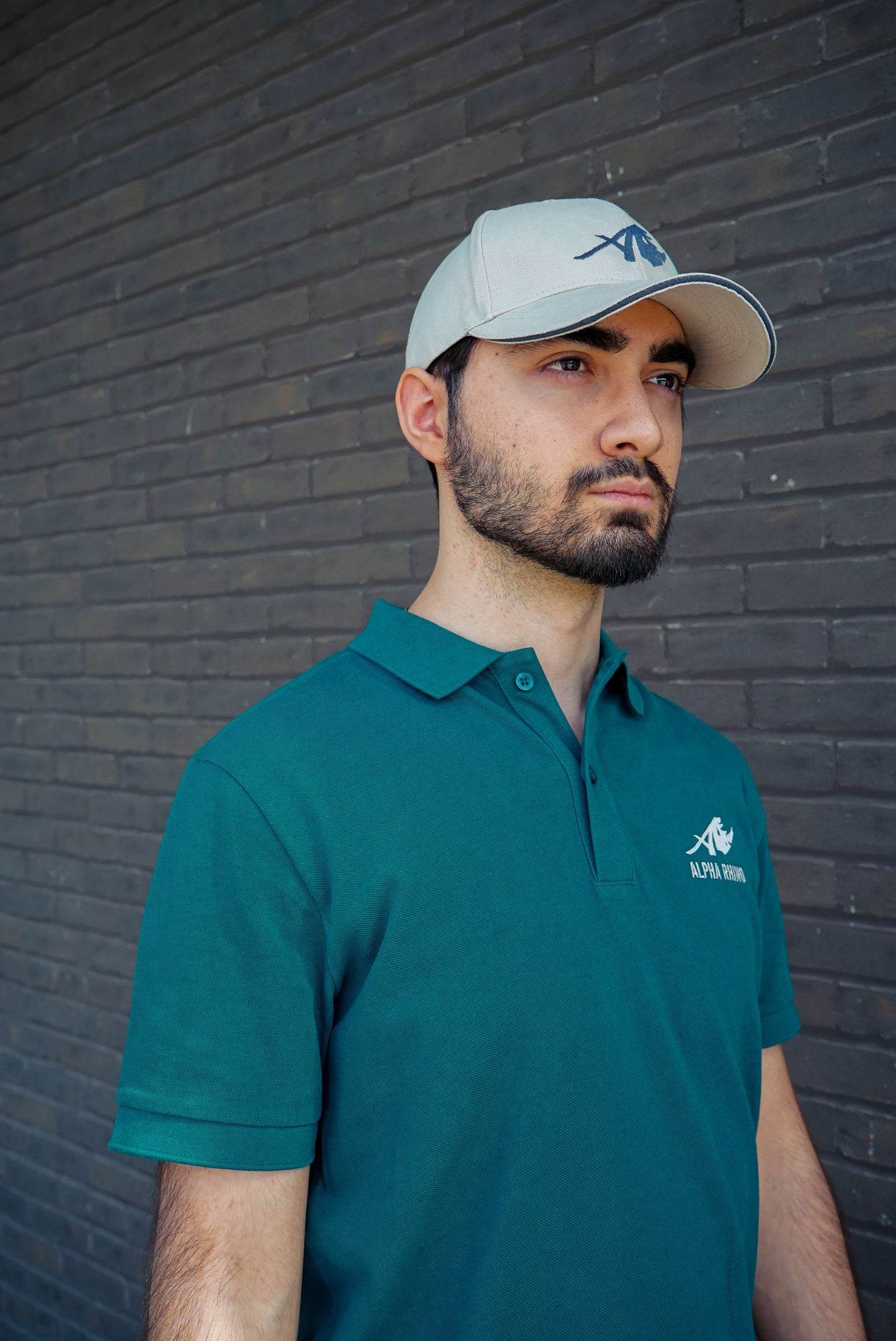 Light Grey 6-Panel Embroidered Cap with Icon