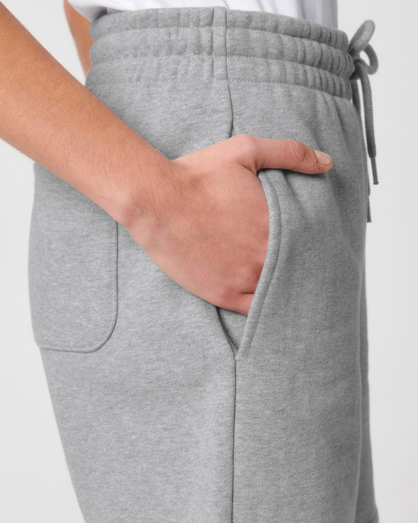 Heather Grey Jogger Shorts with Signature Embroidery