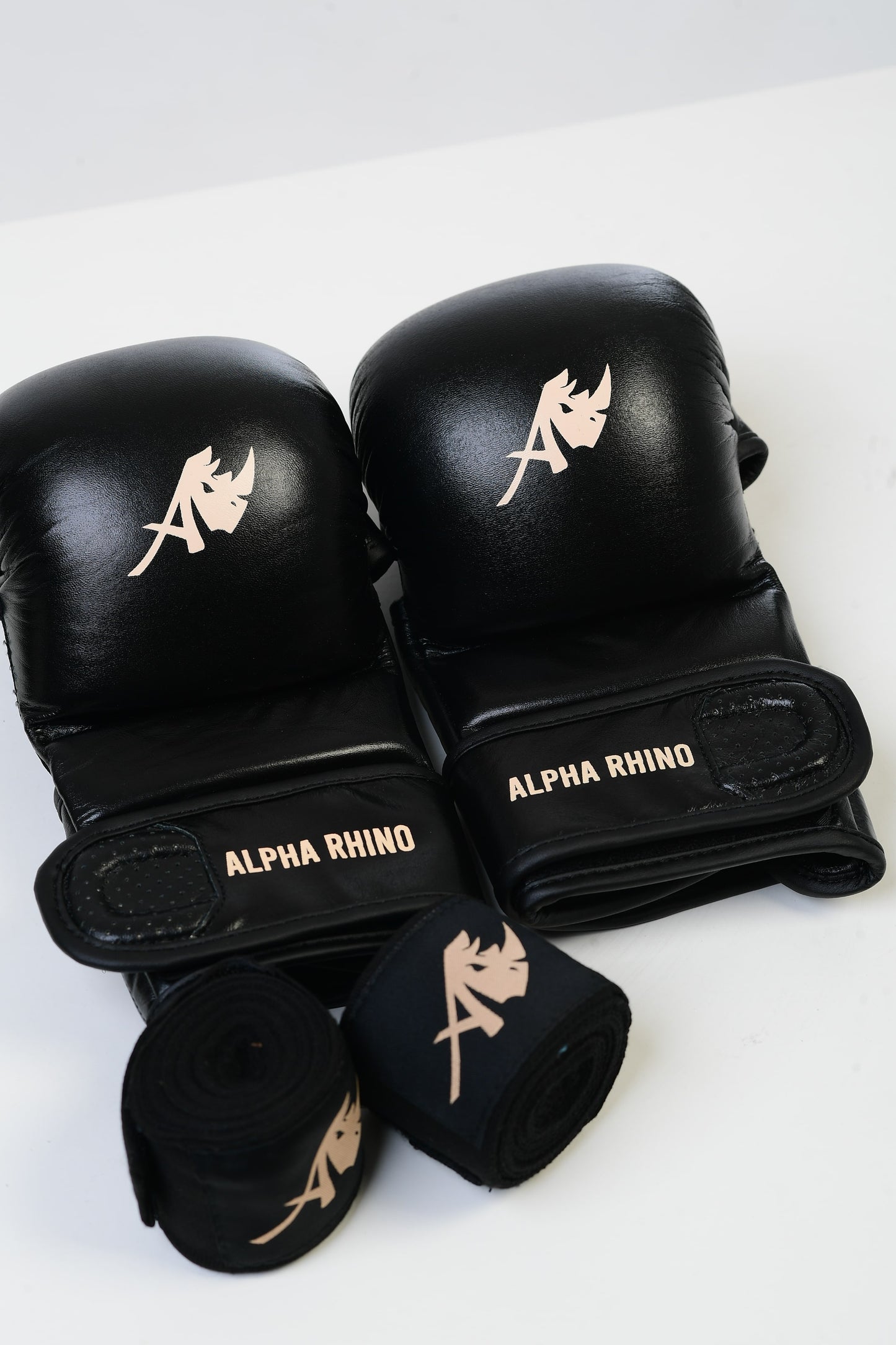 Black MMA Gloves – Beige Signature