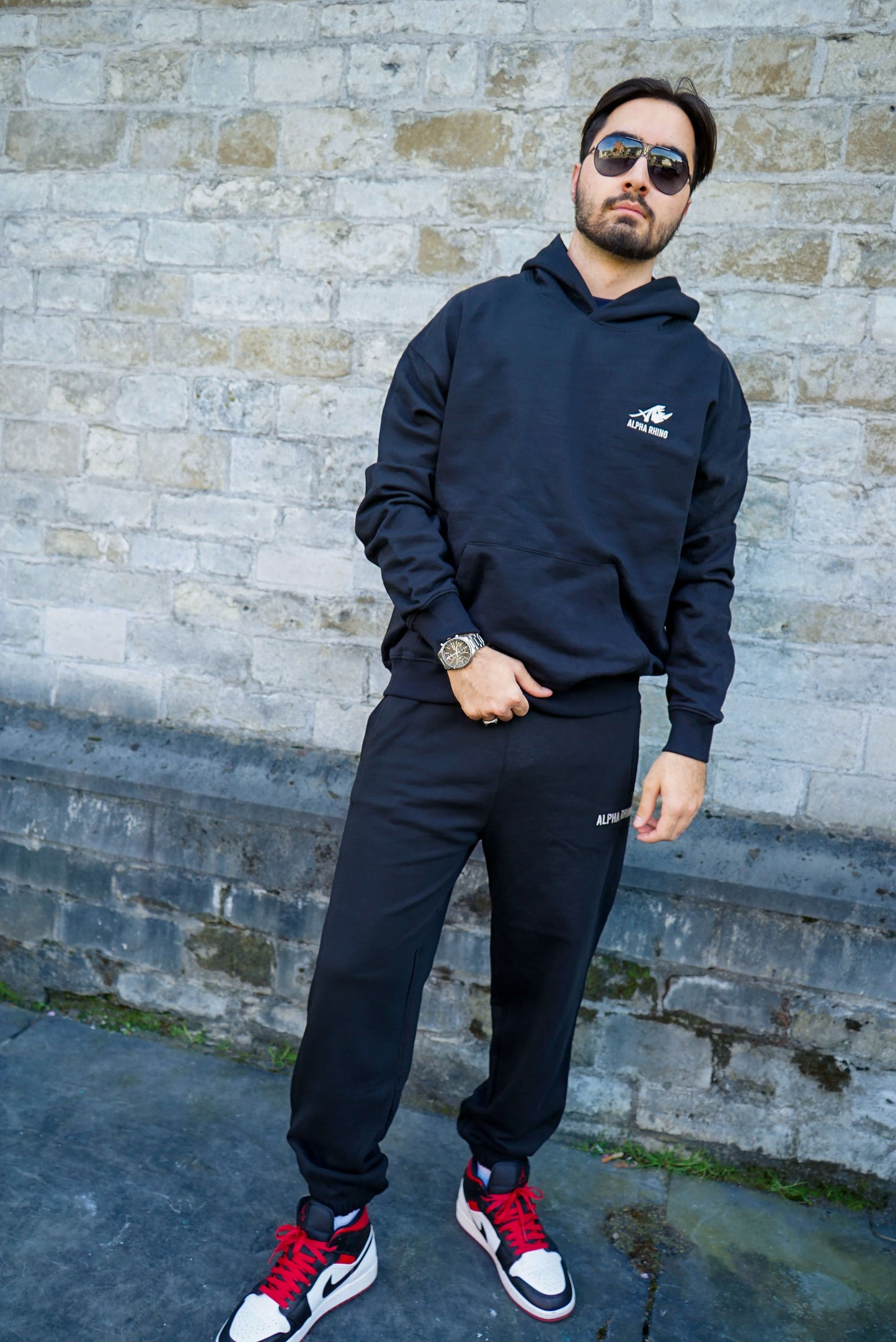 Oversized Black Hoodie with Signature Embroidery