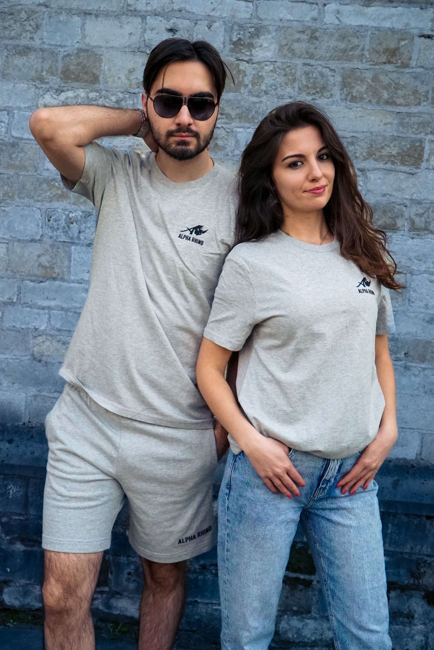 Heather Grey T-Shirt with Signature Embroidery