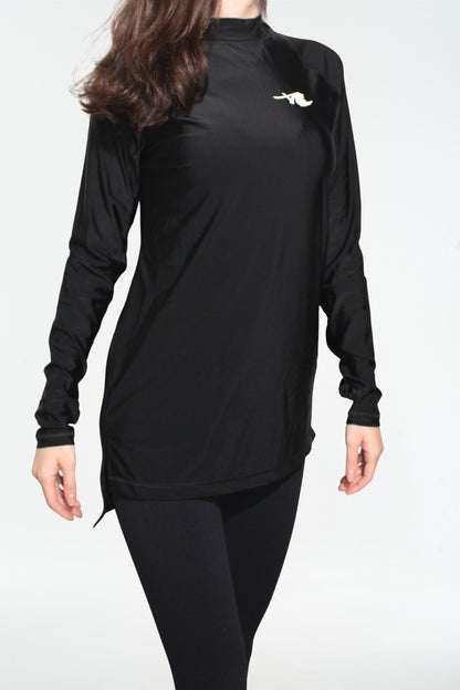 Bescheiden sportshirt met lange mouwen – Wit Signature