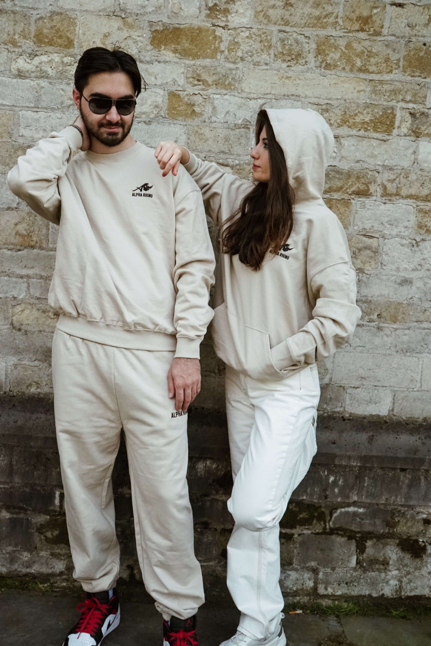 Beige Jogger with Signature Embroidery