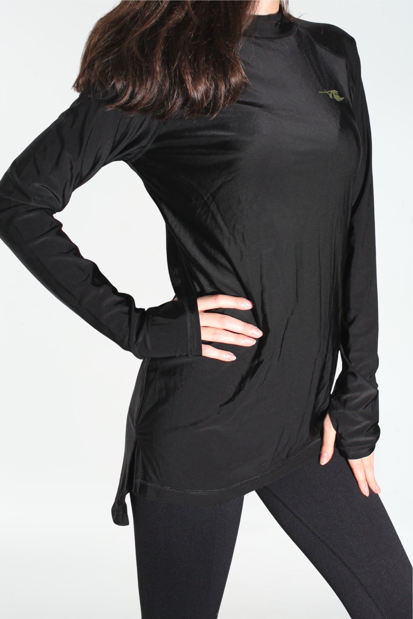 Modest Long Sleeve Sports Shirt – Green Signature