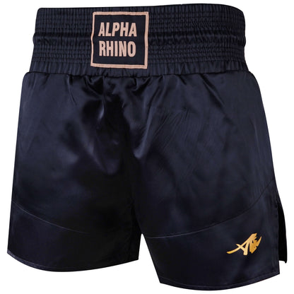 Zwarte Muay Thai Short – Gouden Signature