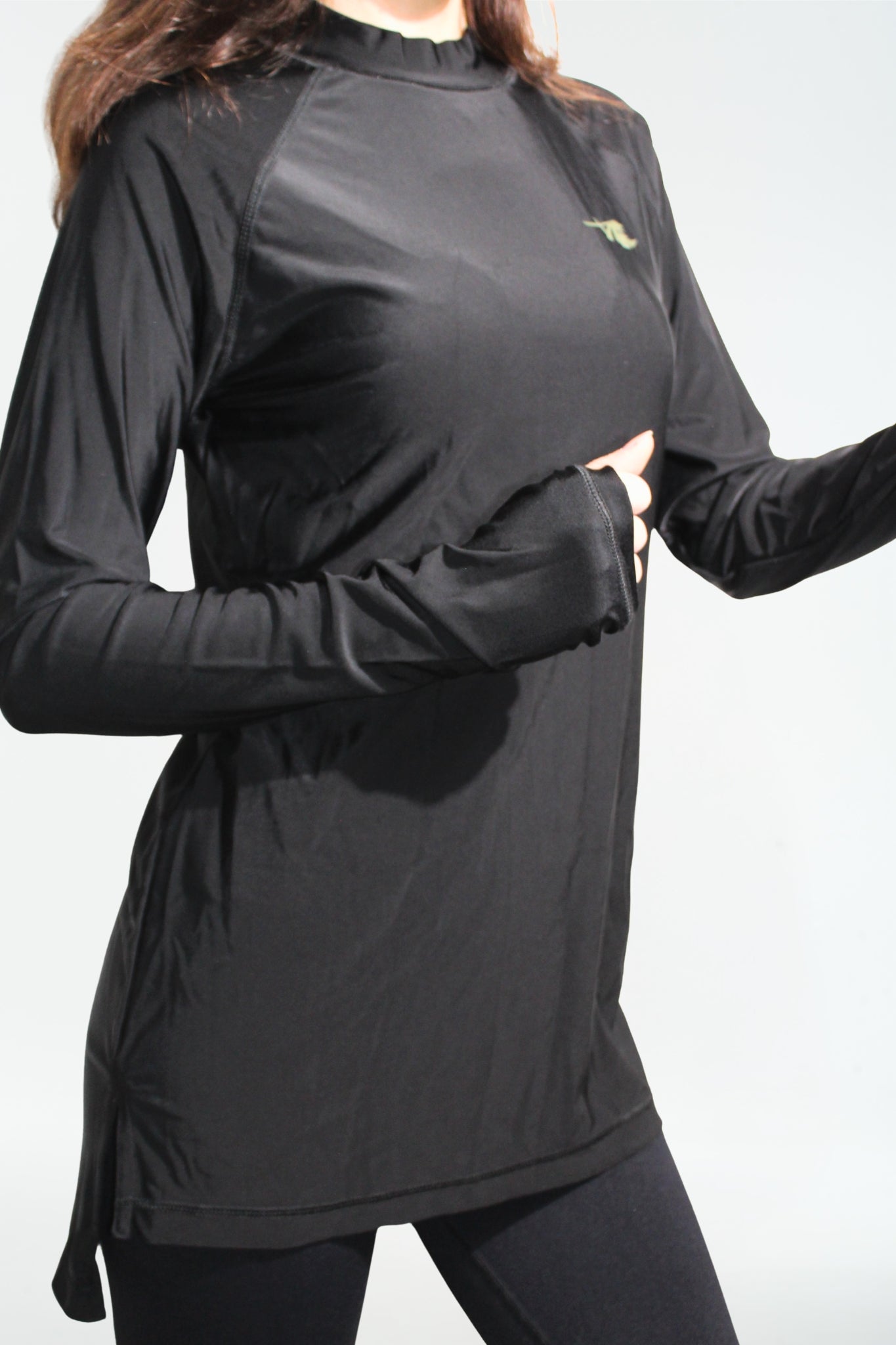 Modest Long Sleeve Sports Shirt – Green Signature