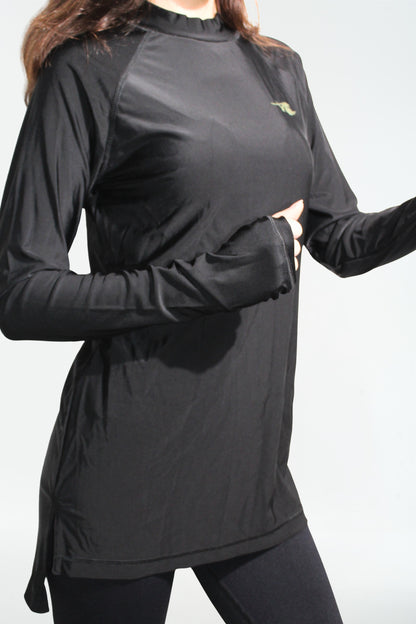 Bescheiden sportshirt met lange mouwen – Groen Signature