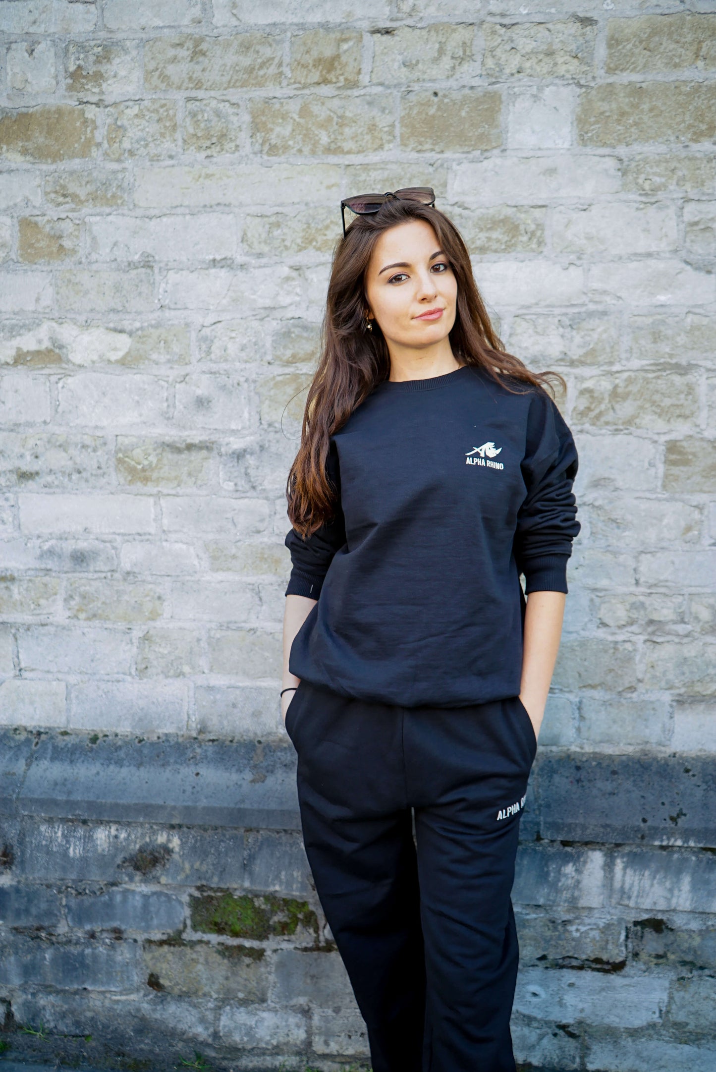 Black Sweater with Signature Embroidery