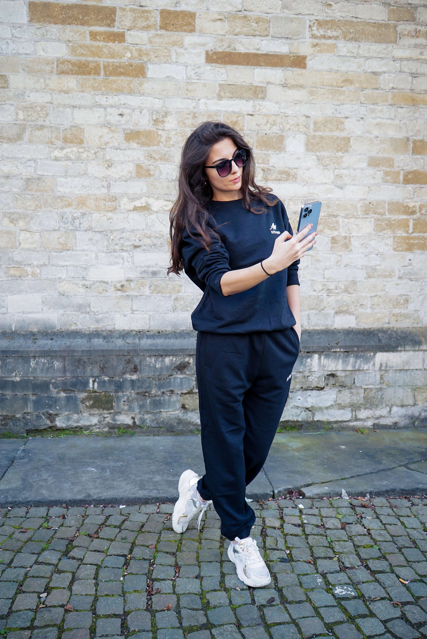 Black Sweater with Signature Embroidery