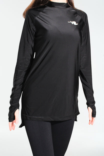 Bescheiden sportshirt met lange mouwen – Wit Signature
