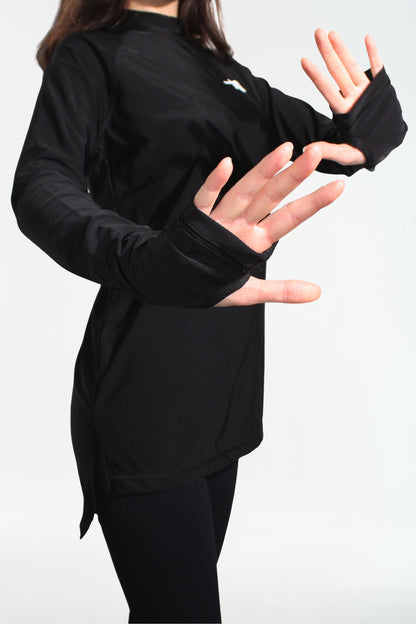 Bescheiden sportshirt met lange mouwen – Wit Signature
