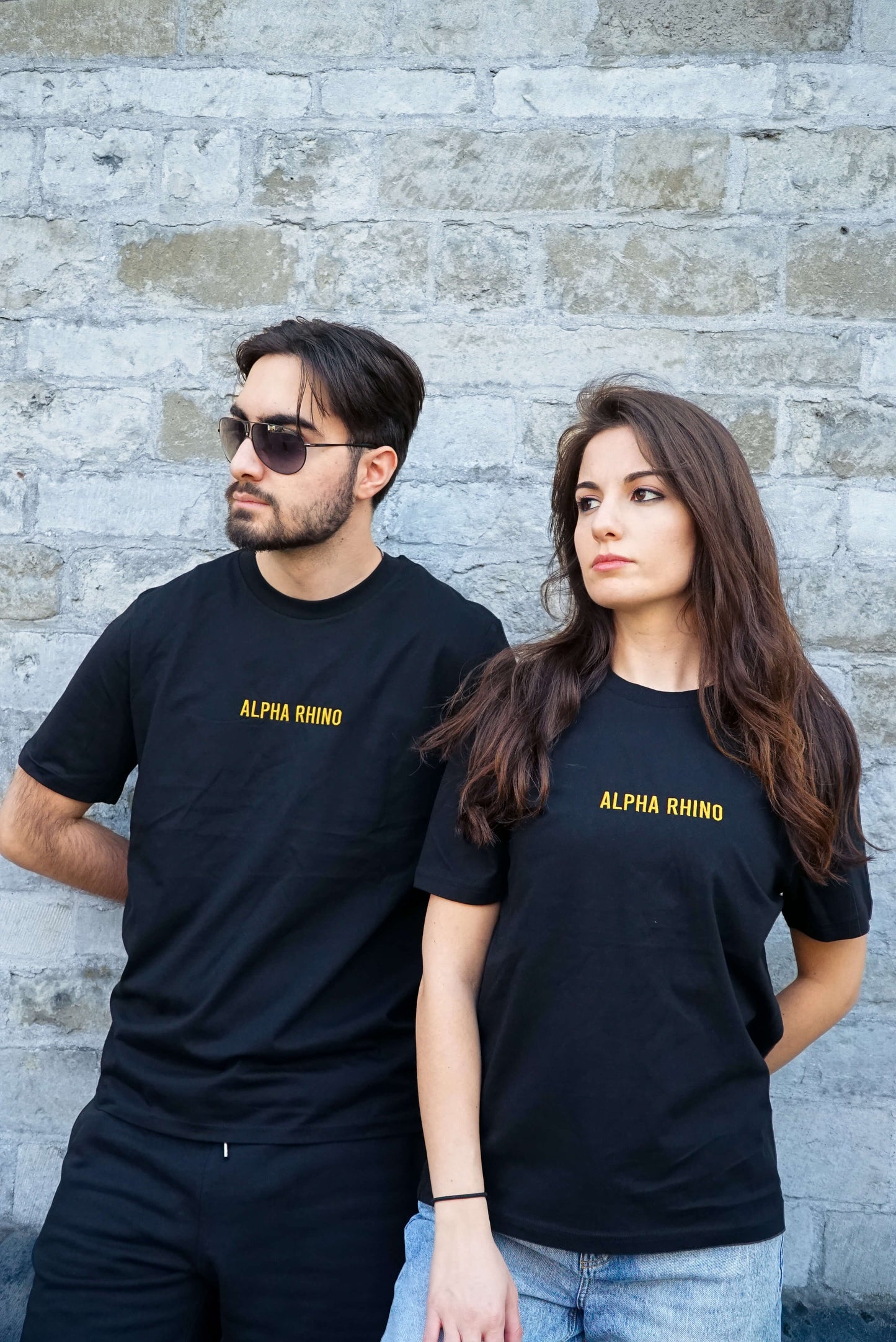 Black T-Shirt with Center Signature Embroidery