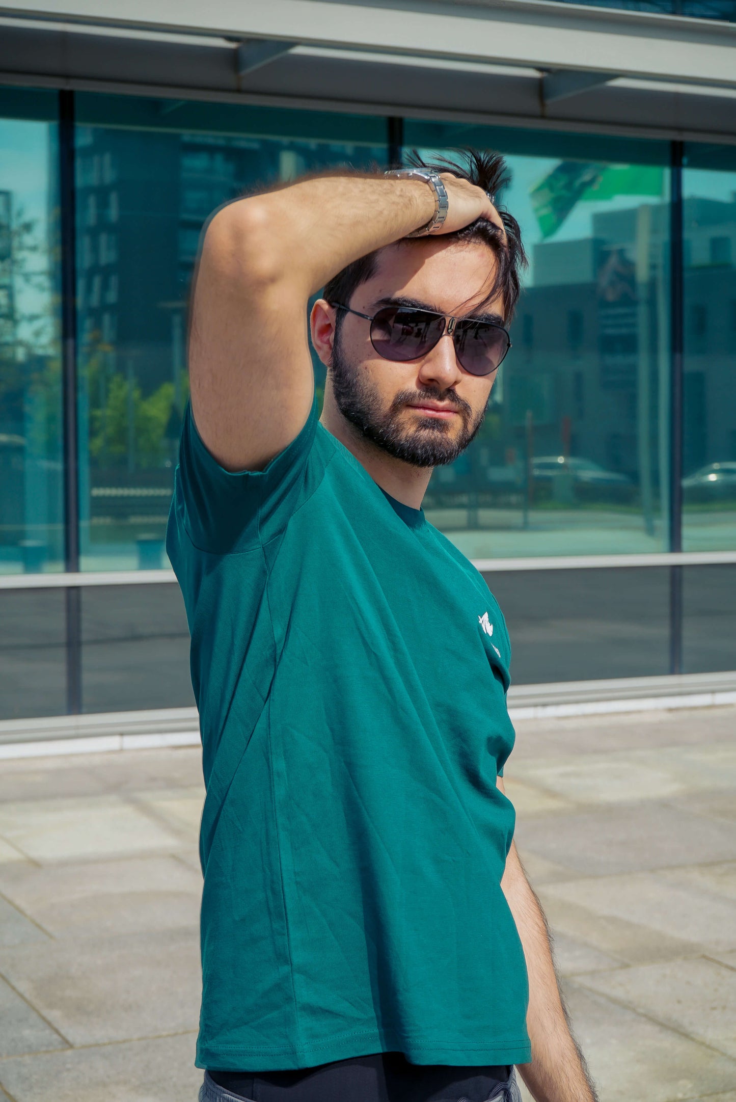 Glazed Green T-Shirt with Signature Embroidery