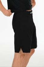 Black Fighting Short – Performance Combat Shorts White Signature