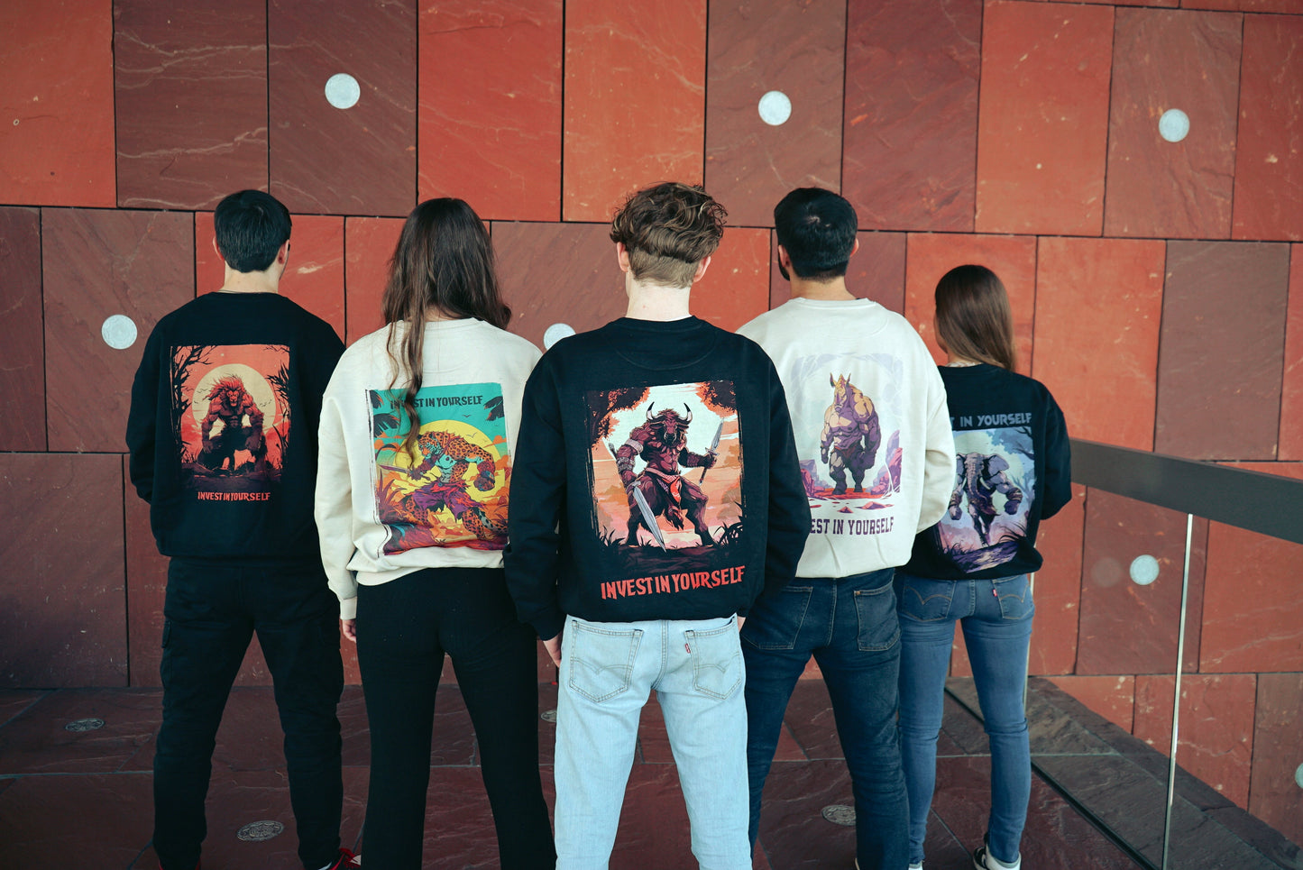 Oversized Black Sweater with Leopard Print