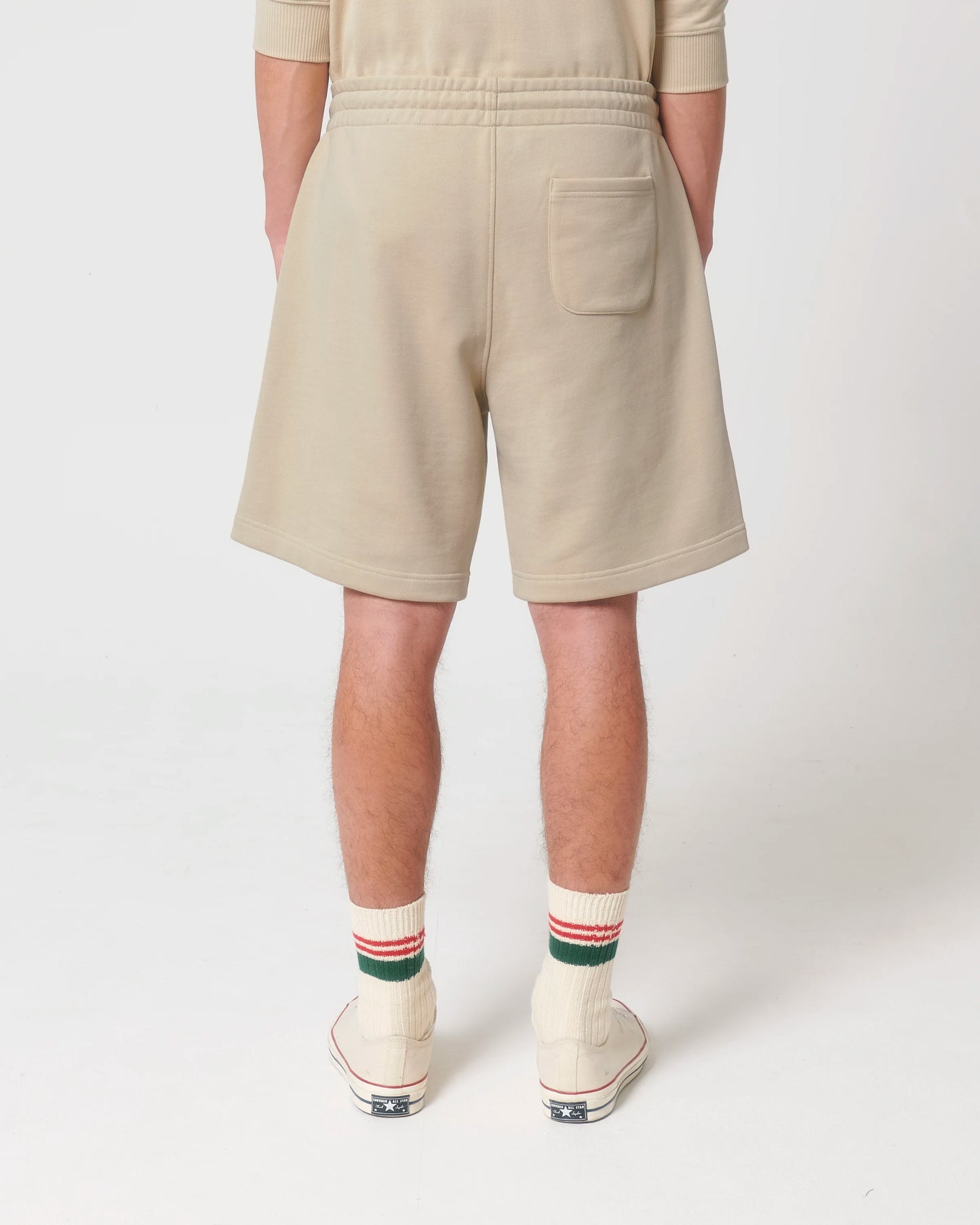 Beige Jogger Shorts with Signature Embroidery