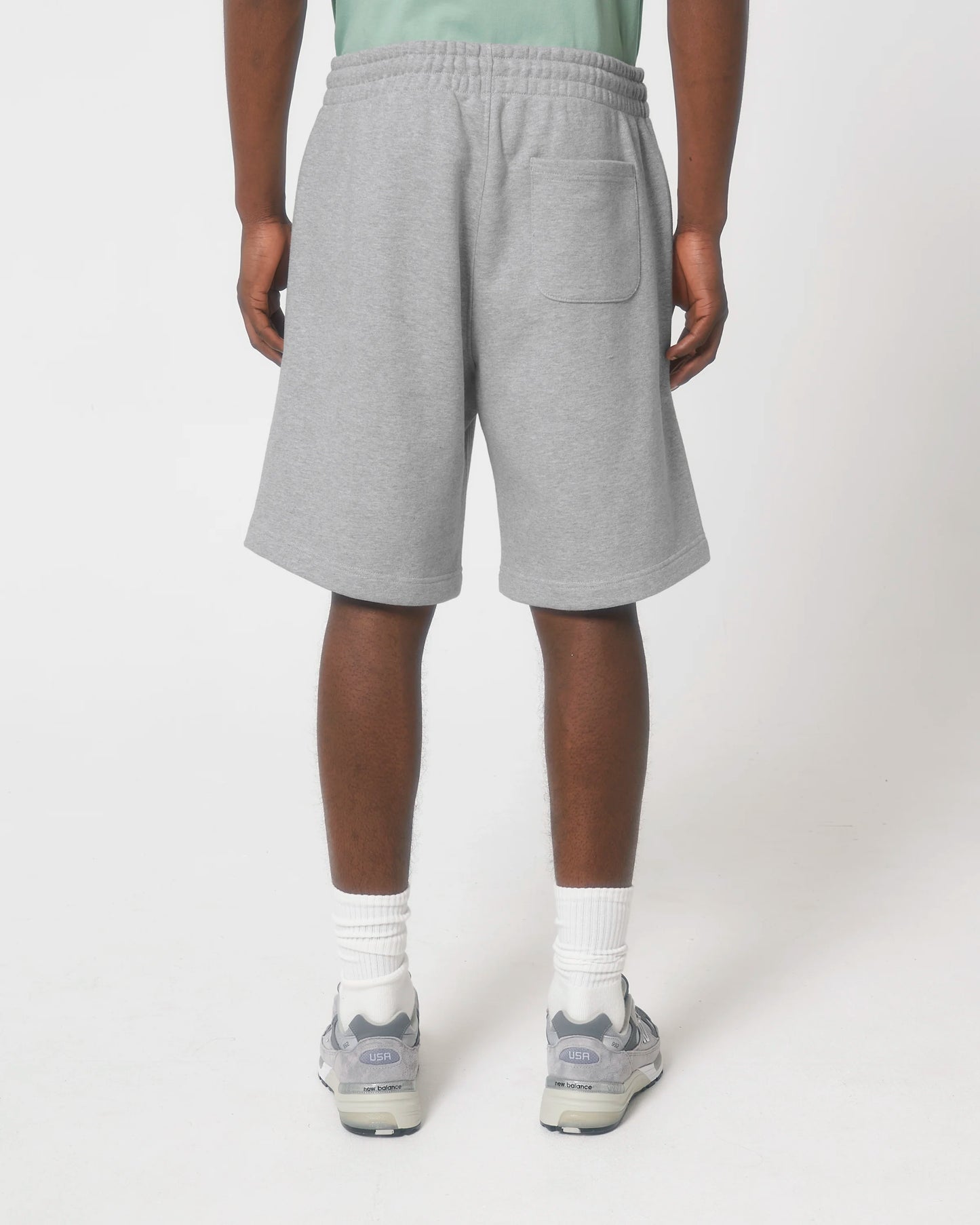 Heather Grey Jogger Shorts with Signature Embroidery