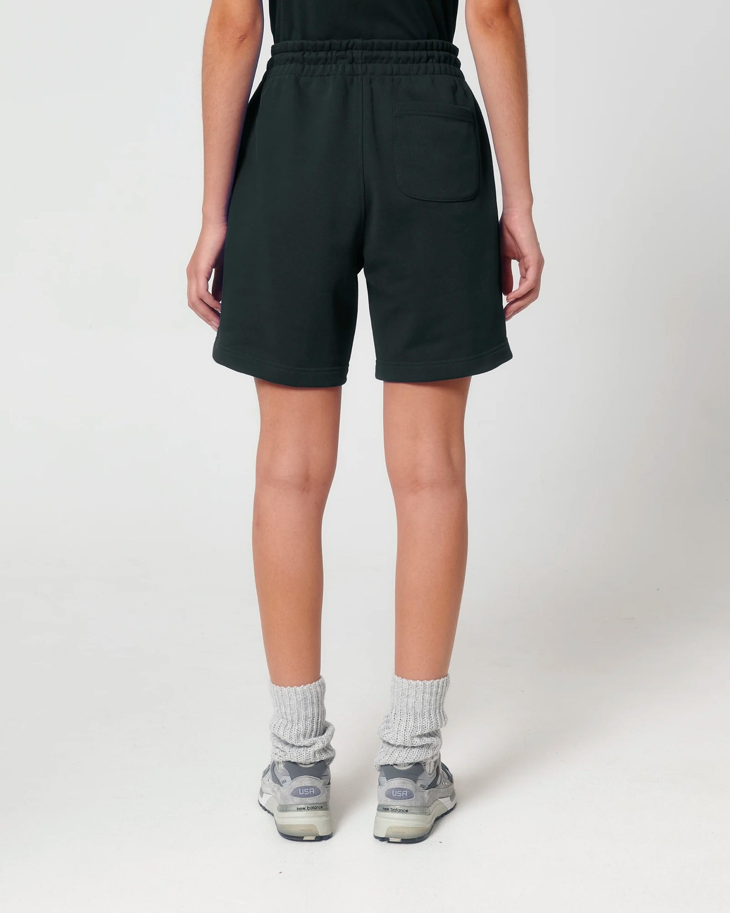 Black Jogger Shorts with Signature Embroidery
