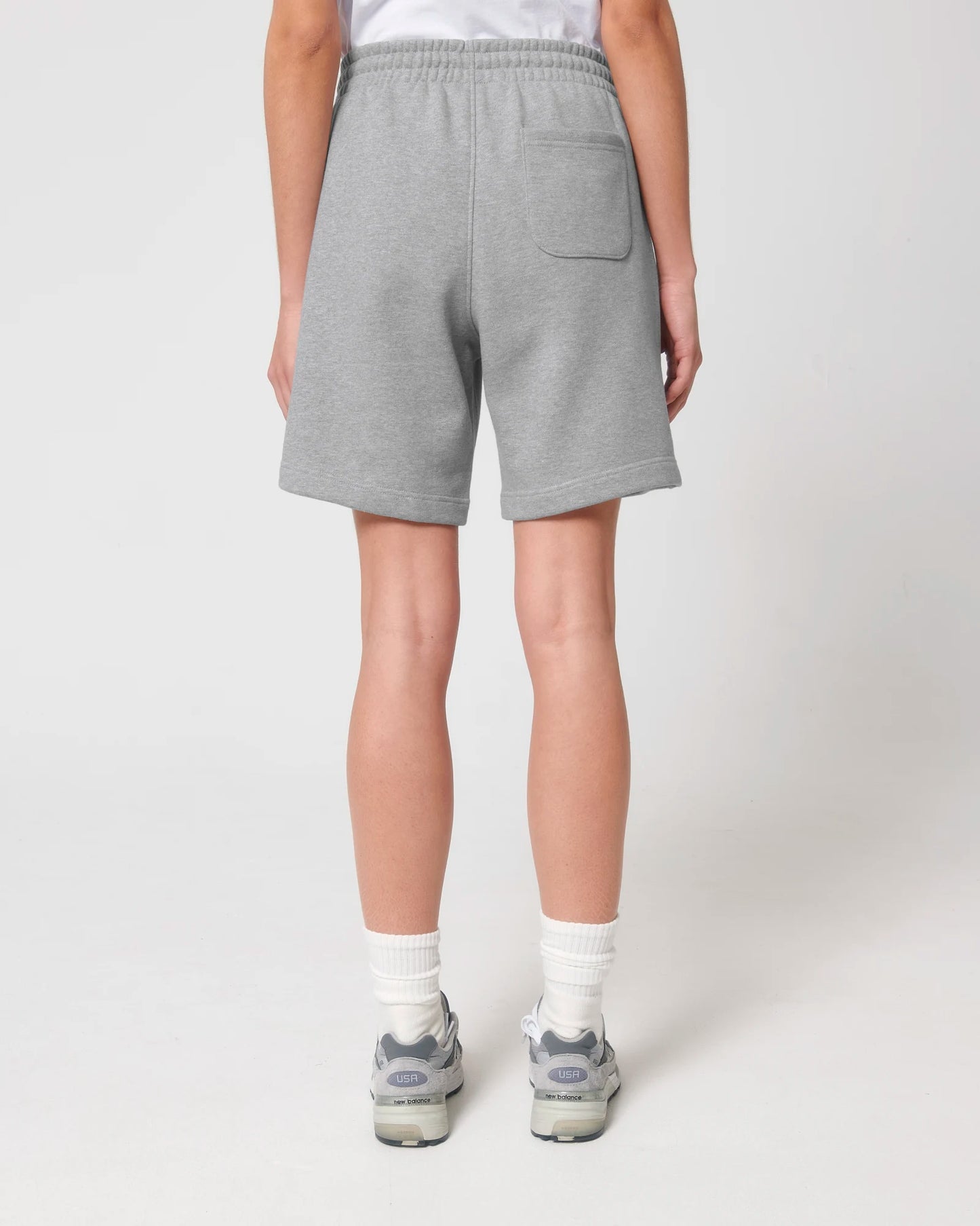 Heather Grey Jogger Shorts with Signature Embroidery