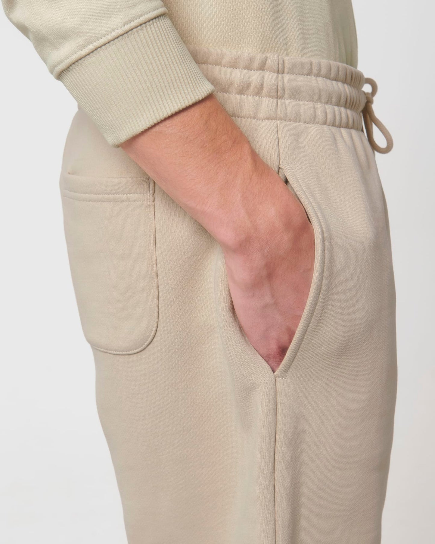 Beige Jogger Shorts with Signature Embroidery