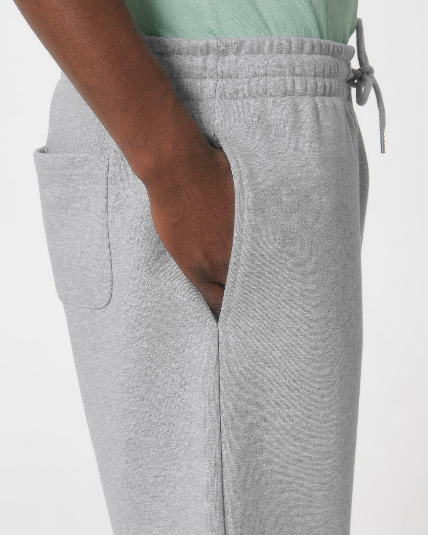 Heather Grey Jogger Shorts with Signature Embroidery