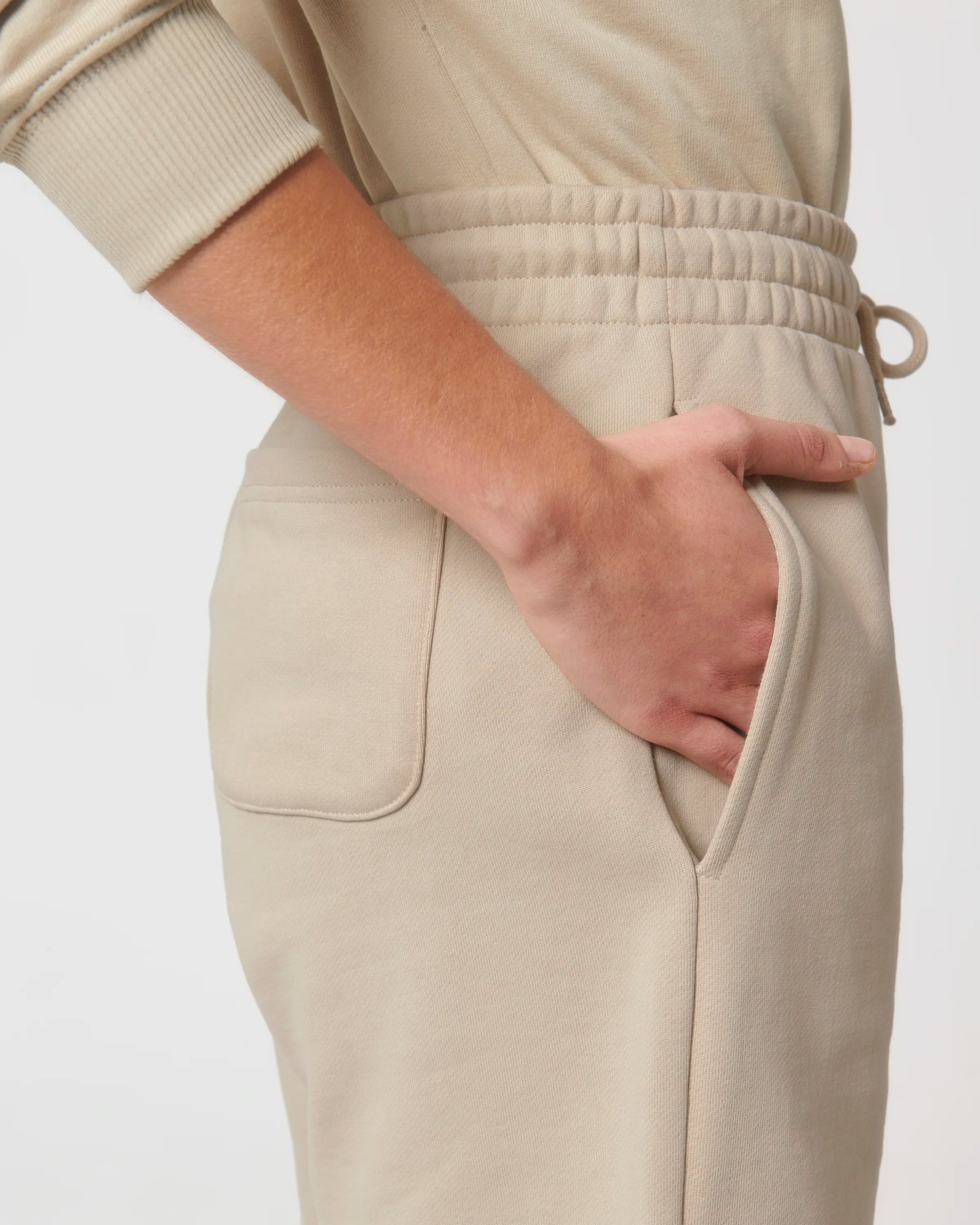 Beige Jogger Shorts with Signature Embroidery