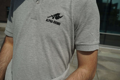 Heather Grey Polo met kenmerkende borduursels