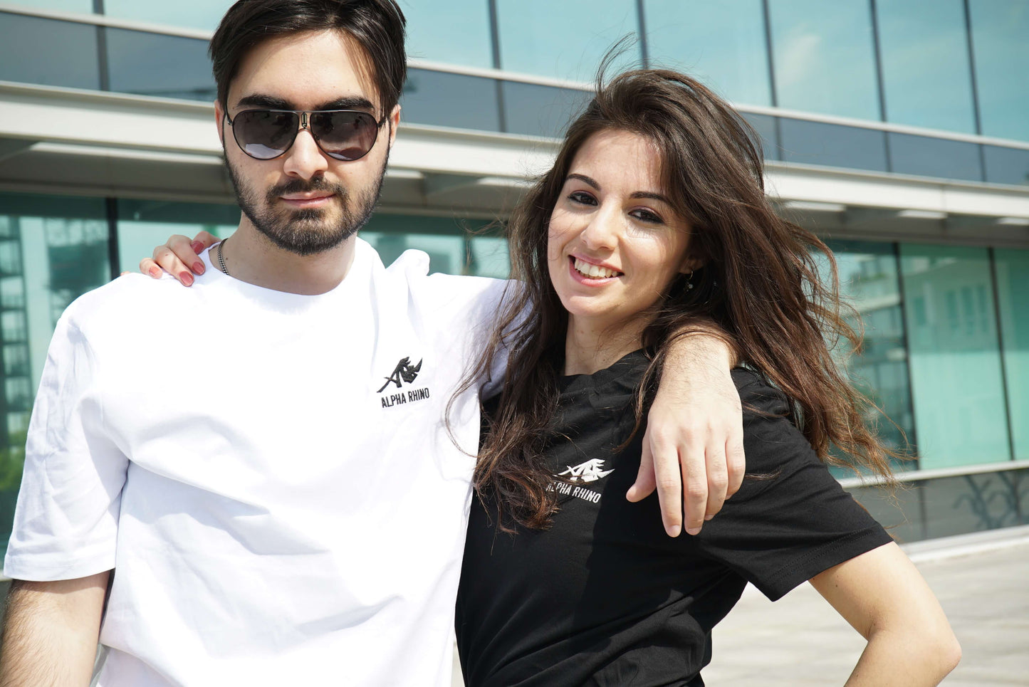 White T-Shirt with Signature Embroidery