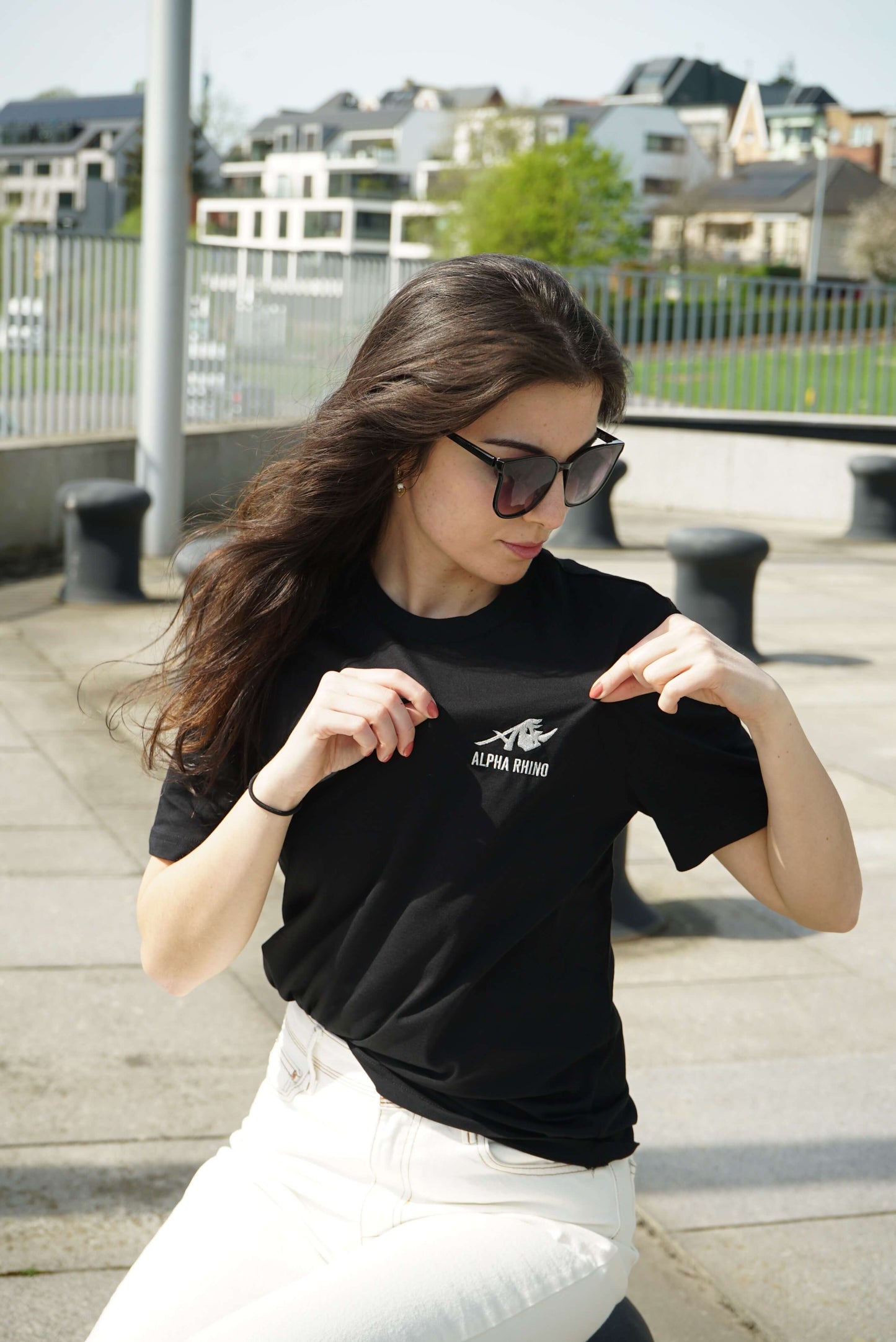 Black T-Shirt with Signature Embroidery