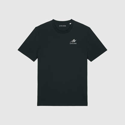 Zwart T-shirt met kenmerkende borduursels
