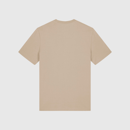 Beige T-shirt met kenmerkende borduursels
