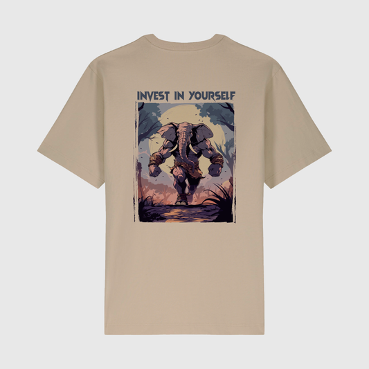 Beige Oversized Elephant T-Shirt