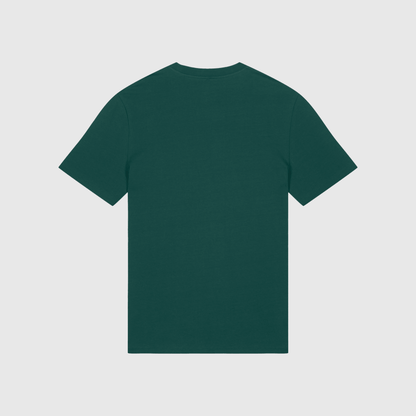 Geglazuurd groen T-shirt met kenmerkende borduursels