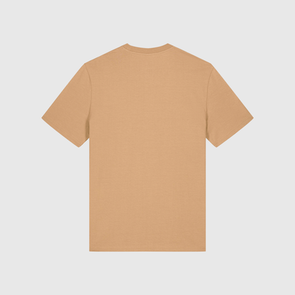 Latte T-shirt met kenmerkende borduursels