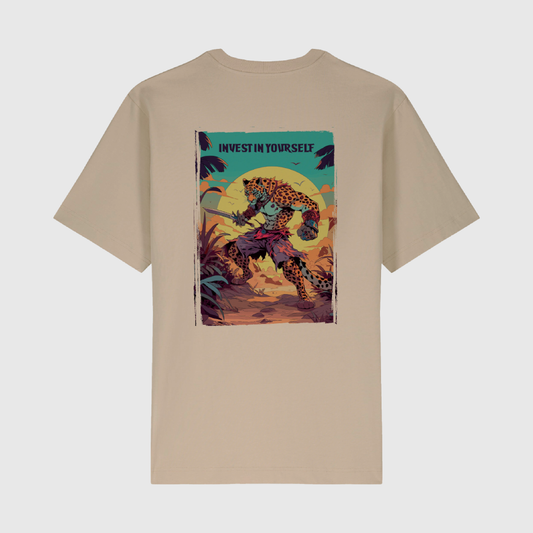 Beige Oversized Leopard T-Shirt