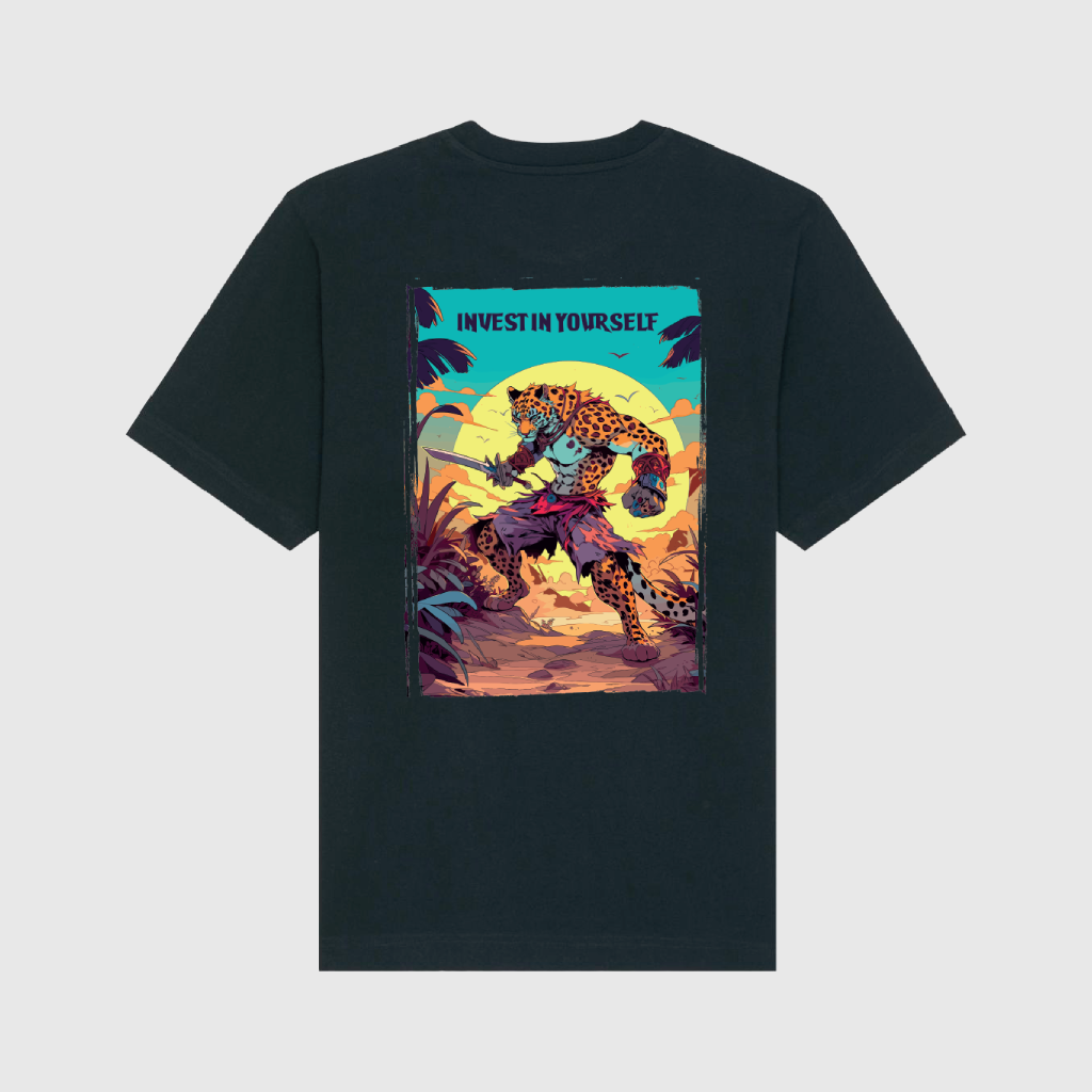 Black Oversized Leopard T-Shirt