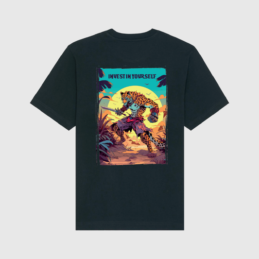 Black Oversized Leopard T-Shirt