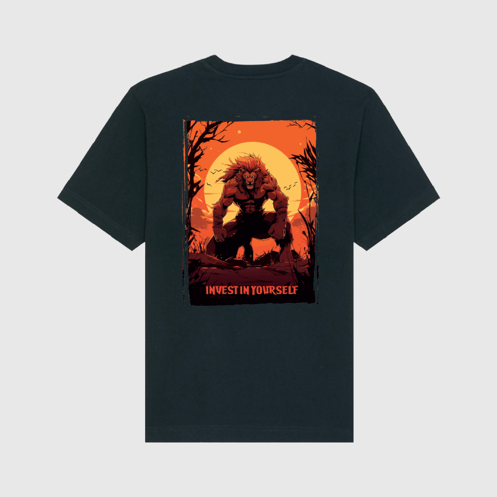 Black Oversized Lion T-Shirt