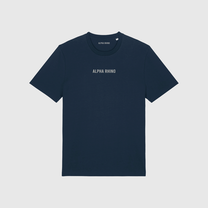 Marineblauw T-shirt met kenmerkende borduursels
