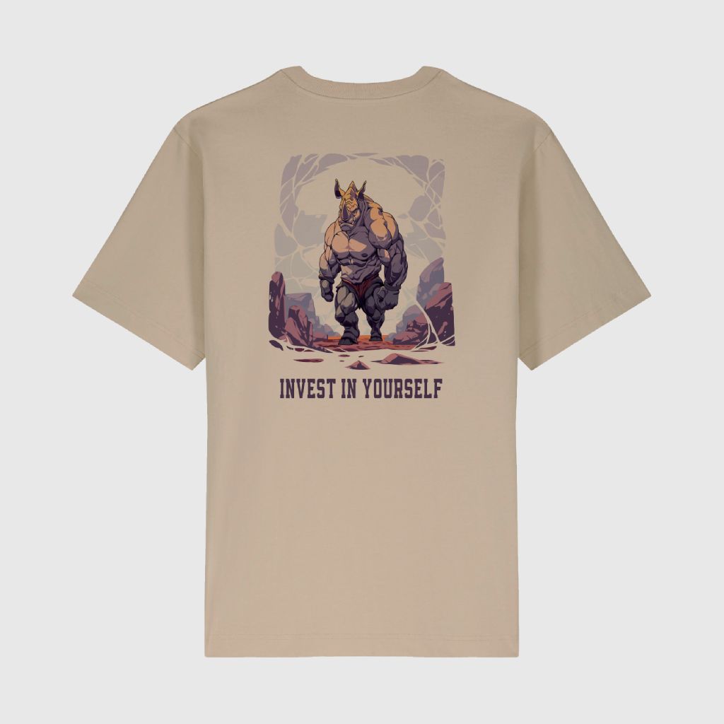 Beige Oversized Rhino T-Shirt