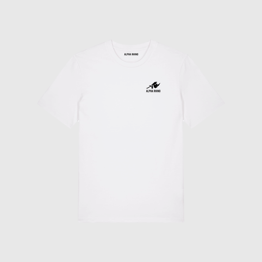 White T-Shirt with Signature Embroidery