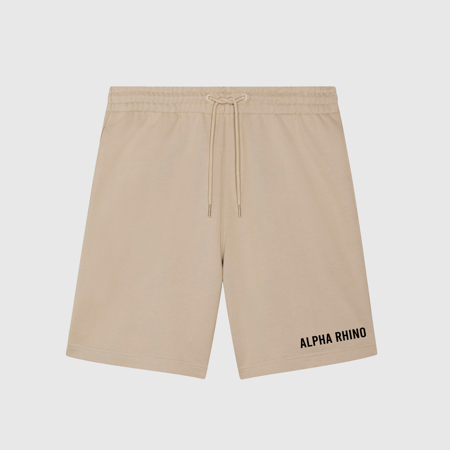 Beige Jogger Shorts with Signature Embroidery