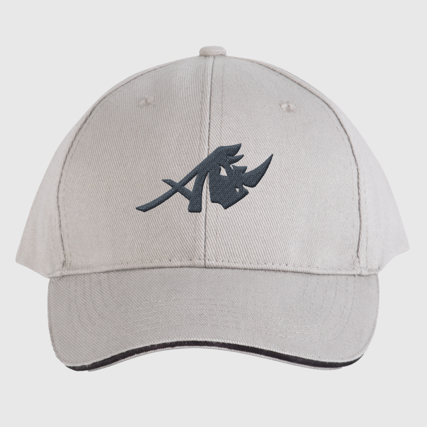 Light Grey 6-Panel Embroidered Cap with Icon