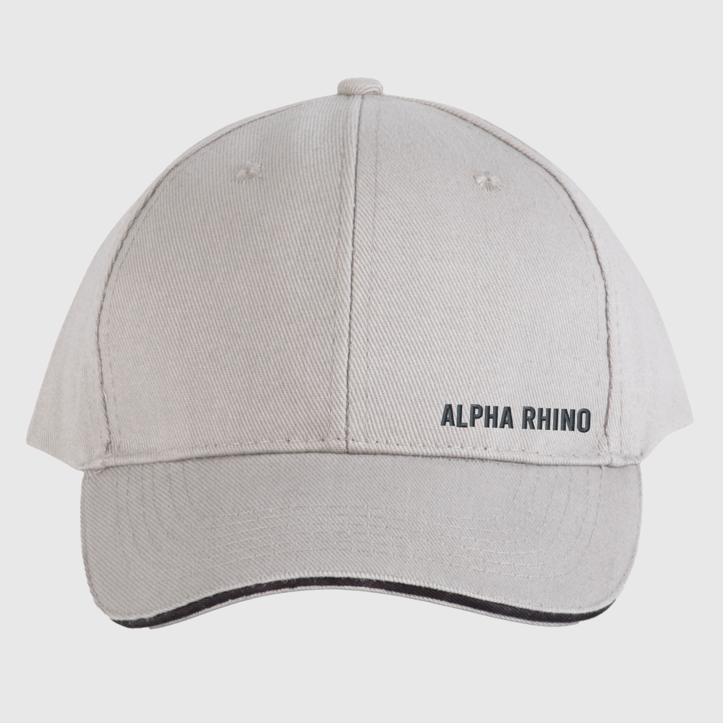 Light Grey 6-Panel Embroidered Cap with Text