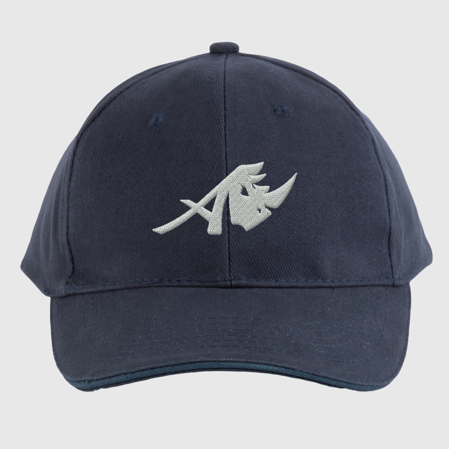 Navy 6-Panel Embroidered Cap with Text