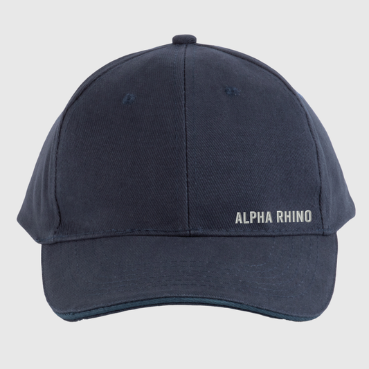 Navy 6-Panel Embroidered Cap with Text