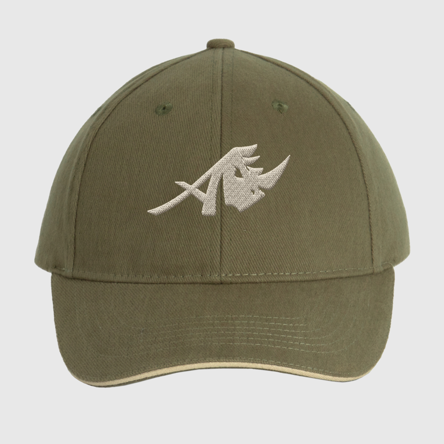 Olive Green 6-Panel Embroidered Cap with Icon