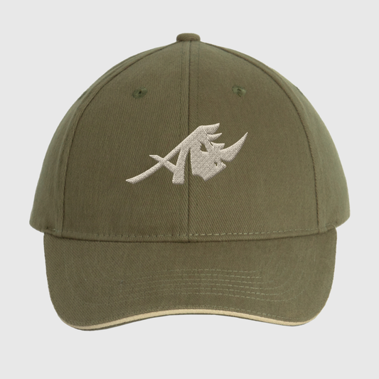 Olive Green 6-Panel Embroidered Cap with Icon