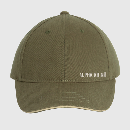 Olive Green 6-Panel Embroidered Cap with Text