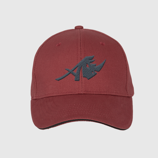 Red Safran 6-Panel Embroidered Cap with Icon